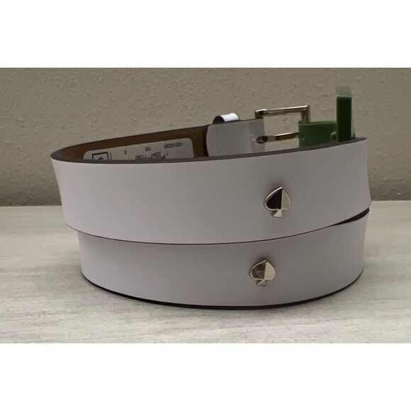 KATE SPADE Studded Belt Leather White Sz S Gold Hardware New - Picture 7 of 11